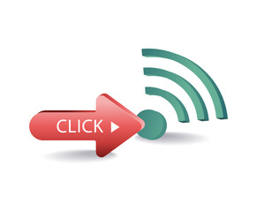 Click symbol with wifi icon