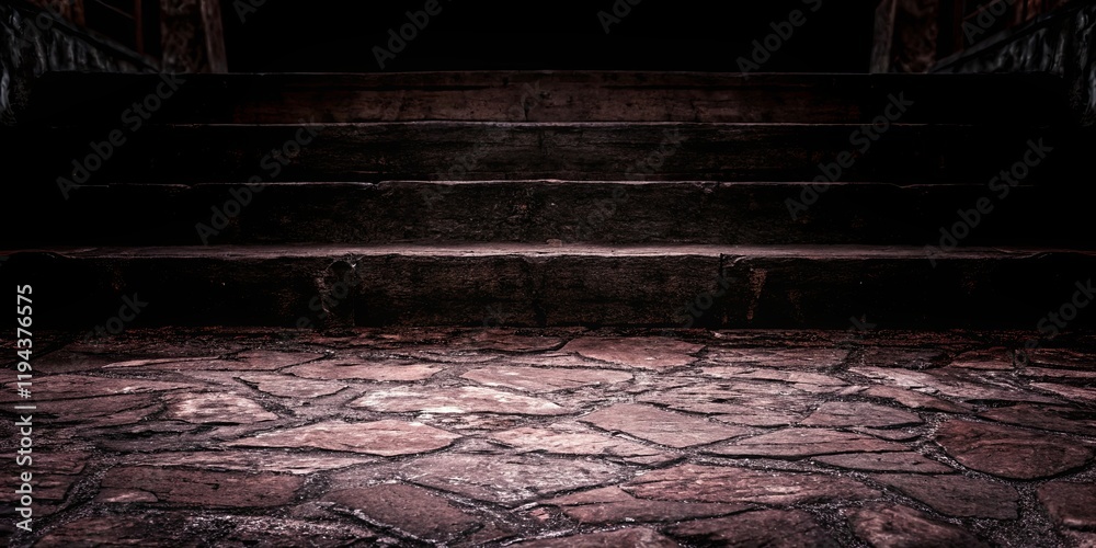 Poster a staircase with a dark background