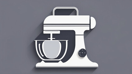 Modern kitchen mixer with bowl on a gray background showcasing sleek design