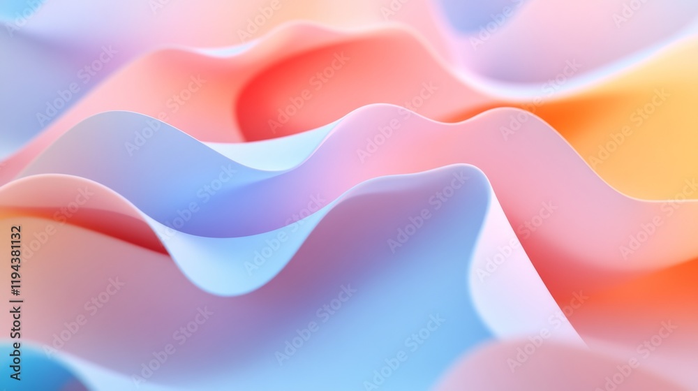 Leinwandbilder Close-up of an abstract background with fluid, organic shapes and subtle textures, blending soft and vibrant colors for a harmonious and artistic look.