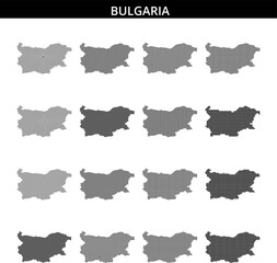 Outline of Bulgaria with a dotted texture showcasing geographic boundaries