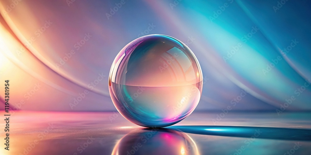 Aufkleber reflective orb on a smooth, vibrant surface with abstract background