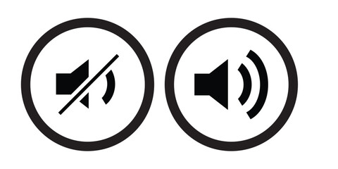 speaker, sound, volume icon set , low and hight level volume speaker icon. voice, audio, silent, mute icons in flat style for media player app and website