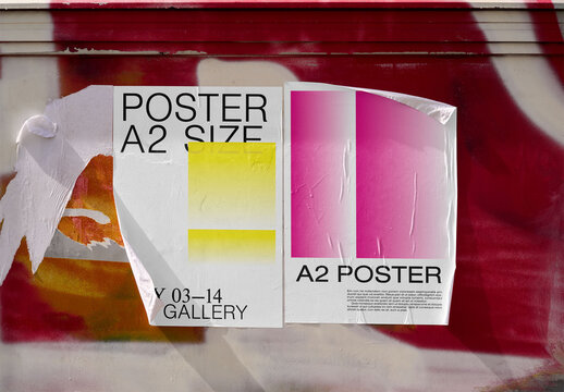 Mockup Of Ripped Vertical Customizable A2 Poster