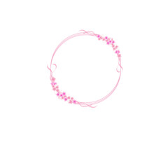 水彩風桜のフレームイラスト丸型