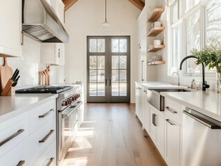 Bright scandinavian kitchen interior