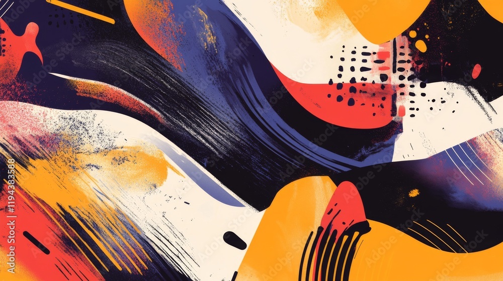 Leinwandbilder Close-up of a modern graphic with abstract elements and dynamic compositions, highlighting innovative design techniques and creative aesthetics.