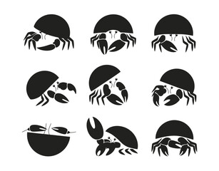 Dynamic Hermit Crab Silhouette Collection