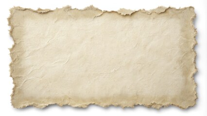 A Torn Piece of Aged Paper with a Rough Texture and Irregular Edges