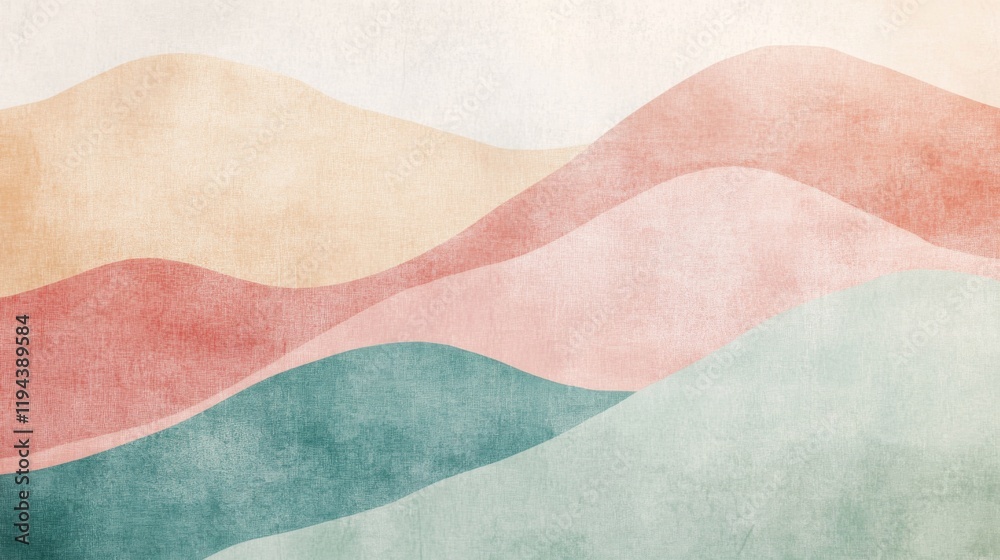 Poster detailed shot of a minimalist abstract background with soft, muted colors and gentle gradients, evok