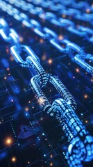 A digital representation of a chain symbolizing blockchain technology.