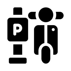 Motorcycle parking glyph icon