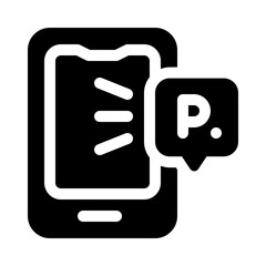 Parking app glyph icon