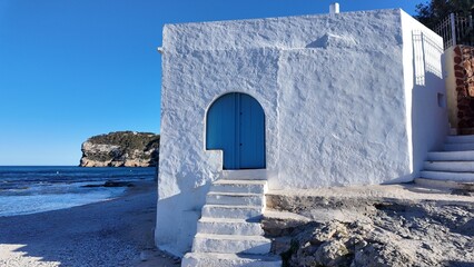 Vistas de la cala del Portitxol en Javea, Xabia, en Alicante (España)