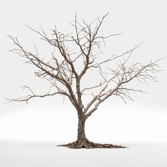 Fototapeta premium Dry branch of a tree isolated on plain background