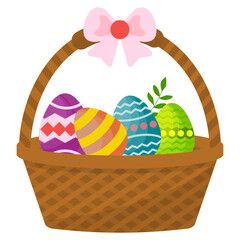 Easter Basket With Eggs