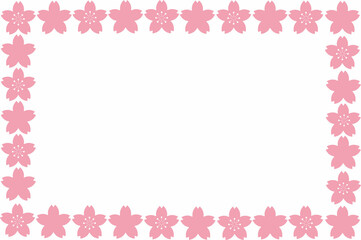 シンプルンな桜のフレームイラスト