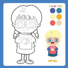 Coloring worksheet page. Educational printable coloring worksheet. Printable activity page for kids. Learning Game. 