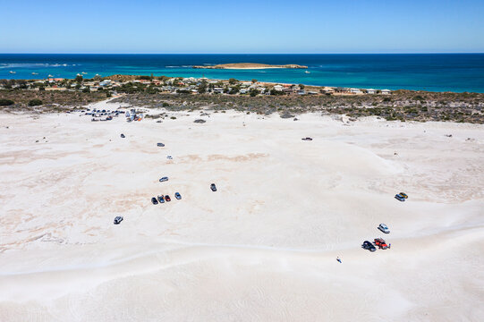 Aerial view of Lancelin sand dunes, Western Australia