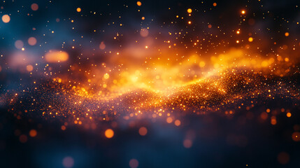 Fototapeta premium Stunning cosmic background featuring swirling orange and blue light particles
