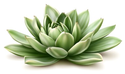Fototapeta premium Lush green succulent plant isolated on white.