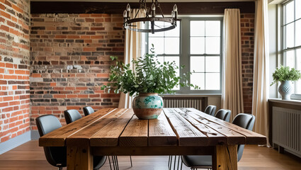 Rustic Dining Room with Modern Farmhouse Style