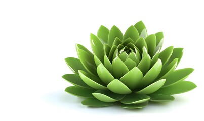 Fototapeta premium Lush green succulent plant on white background.
