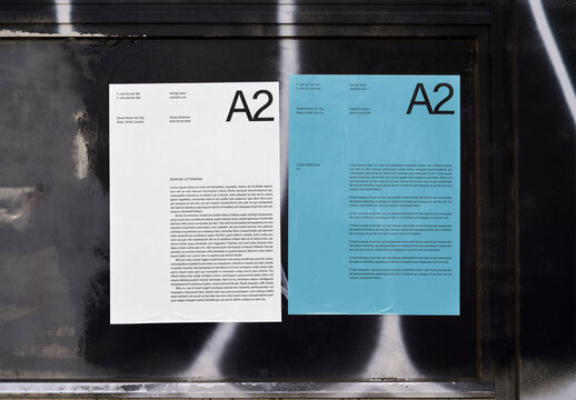 Mockup Of Two Vertical Customizable A2 Posters