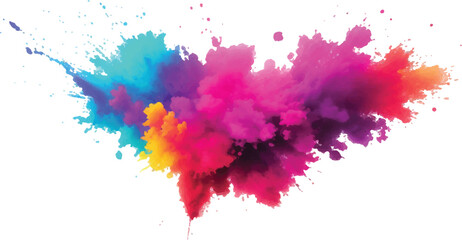 "Trendy Aquarelle Splash Art: Bright and Bold Watercolor Strokes and Splatter in a Rainbow of Colors, Isolated on a White Canvas for a Fresh, Modern Touch in Abstract Design and Artistic Expression"

