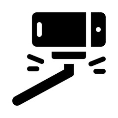 Selfie stick glyph icon