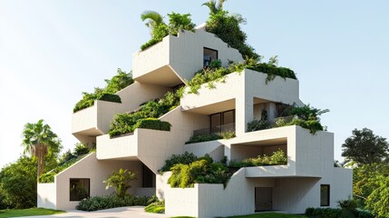 Fototapeta premium Modern Eco-Friendly Architecture Surrounded By Lush Greenery