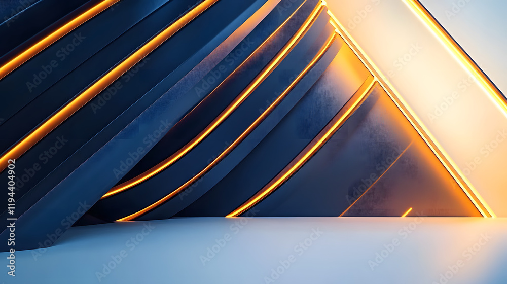 Poster glowing lines weave together and apart, generating a sleek, dynamic composition.