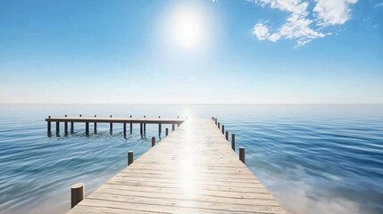 Obraz premium Tranquil Ocean Pier