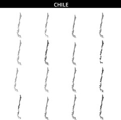 Artistic outline of Chile showcasing unique patterns and textures