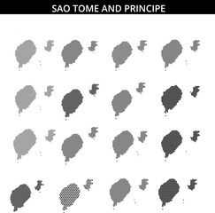 Unique representation of the geographic outline of Sao Tome and Principe islands