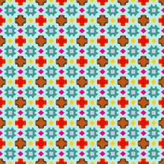 seamless pattern with flowers Colorful Floral Geometric Pattern - Vibrant Seamless Design for Decorative and Creative Projects
