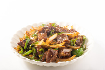 中落ちカルビ（牛肉）オイスターソース炒め