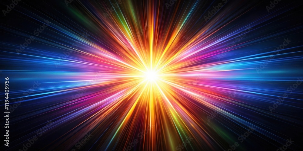 Aufkleber radiant burst of color and light abstract speed and energy