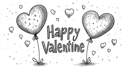 love balloon happy valentine, white background 