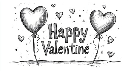 love balloon happy valentine, white background 