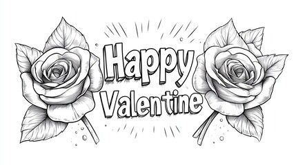 love flower happy valentine, white background 