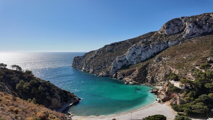 Fototapeta premium Vistas de la famosa Cala de la Granadella en Javea, Xabia, Alicante (España) 