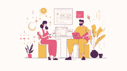 Collaborative Teamwork Vector Illustration