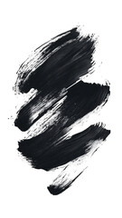 Abstract black ink brush stroke on transparency background