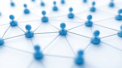 Network of interconnected people Blue network of connected figures representing social connections, teamwork, and collaboration in a digital environment.