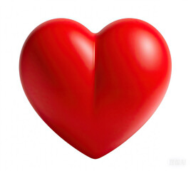 Red love heart on white background, Valentine's Day
