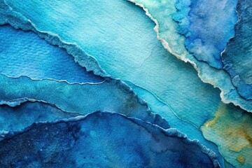 Abstract Blue Watercolor Texture Background -  Left-Aligned Copy Space for Text