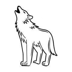 wolf icon line art vector design