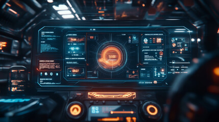 Fototapeta premium Game menu you win and lose space gamer ui glow panel with buttons. Ski-fi interface with gui elements, player rate stars, target, money, score, ok and restart boards, profile vector graphic design