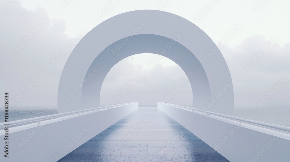 Aufkleber this tranquil archway, bathed in white, leads into a vast sky, creating a serene atmosphere. the smo